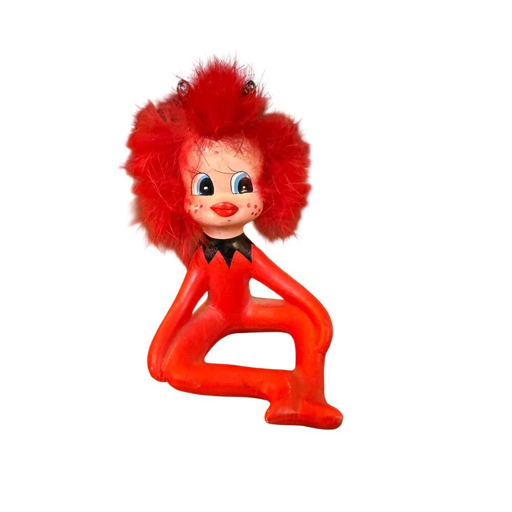 Vintage Enesco Rita the Red Imp Pixie Devil Figurine 1960s Ceramic Kitsch